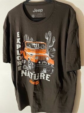Jeep Black Tee with Orange Jeep Illustration